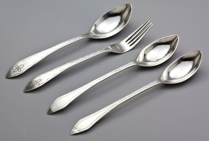 Cape Silver Lemoen Lepel and Konfyt Fork (Orange Spoon and Preserve Fork) - Pair, Johannes Combrink